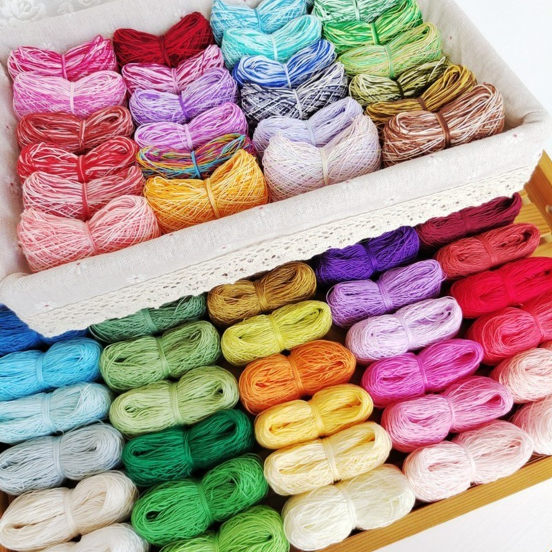 纷颜手工 微钩梭编手鞠球新手练习8号亚麻蕾丝线手绕线团纯色系列
