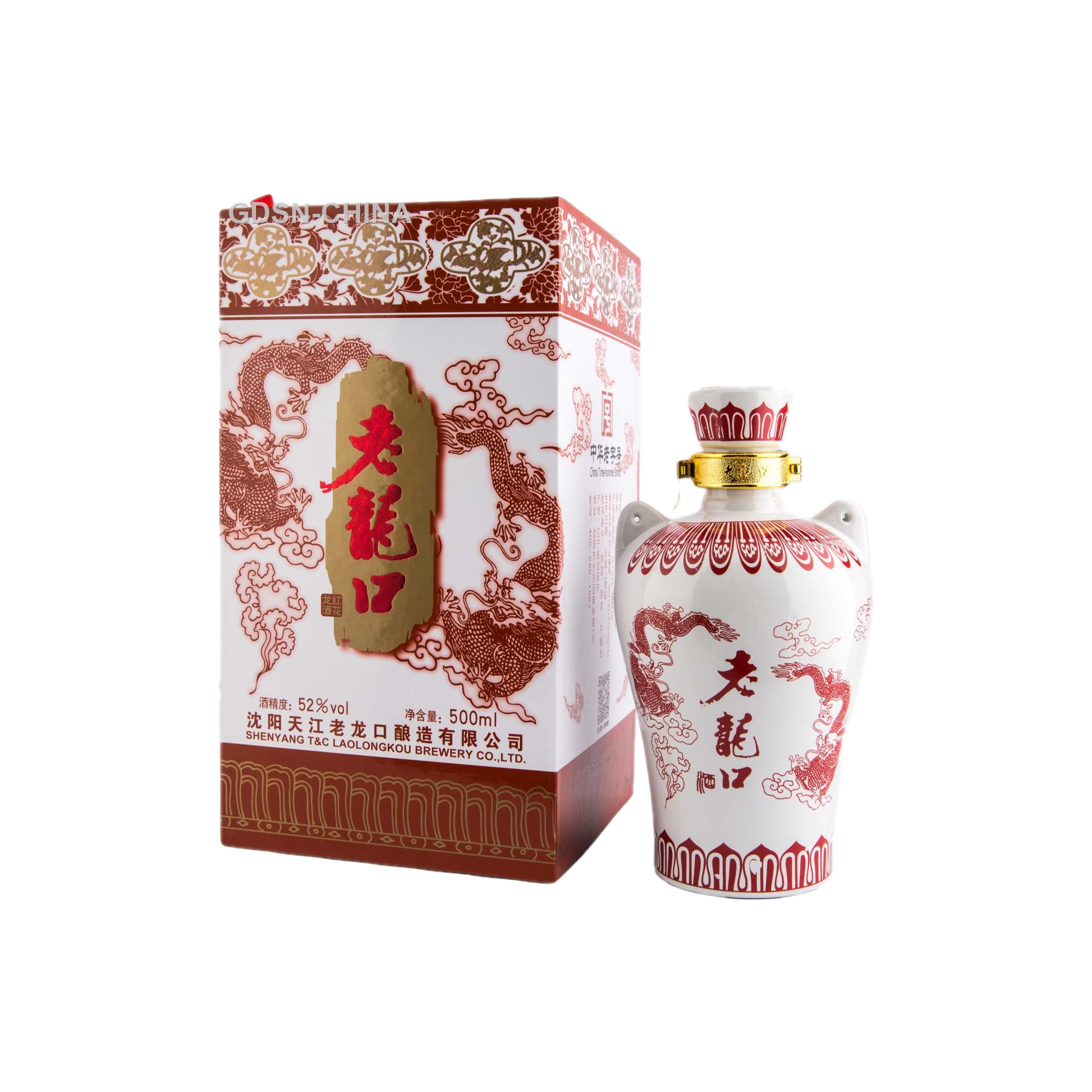 老龙口红花龙酒 52度500ml