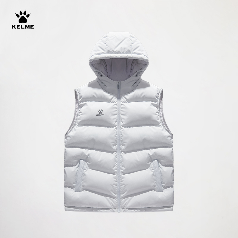 KELME卡尔美新款连帽棉马甲时尚休闲秋冬外套男女款保暖百搭WH