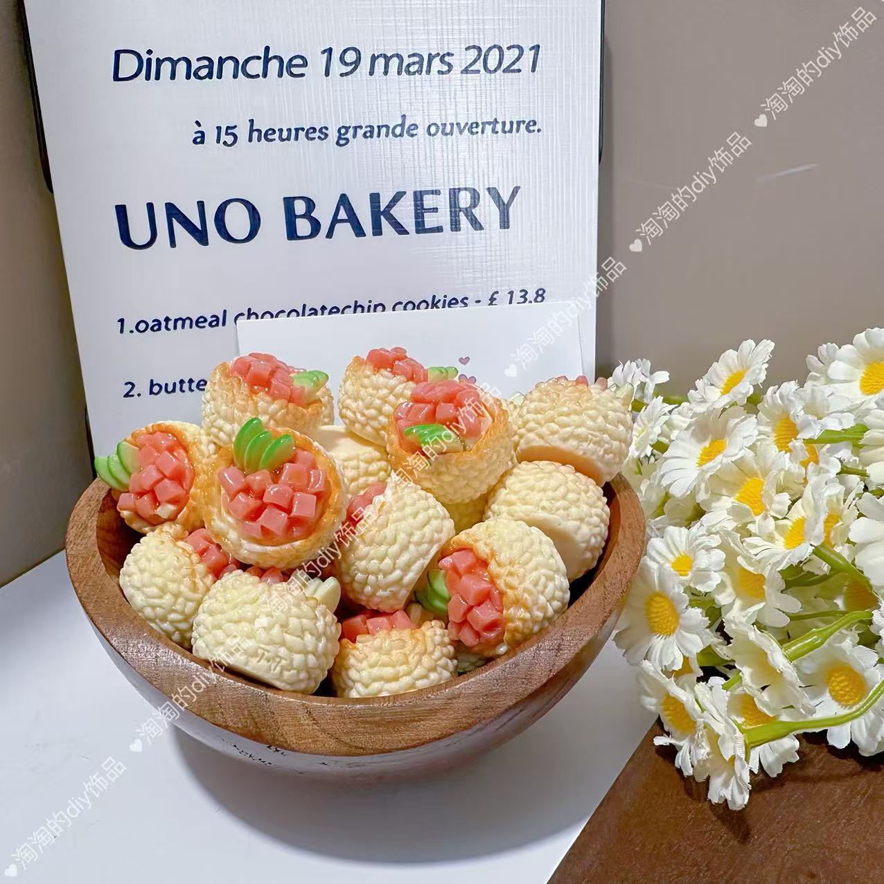 【淘妈定制---牛油果饭团】树脂手工diy饰品可爱配件