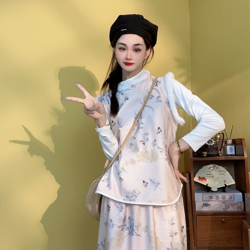 【西施咏】新中式短款马甲加绒保暖气质女装