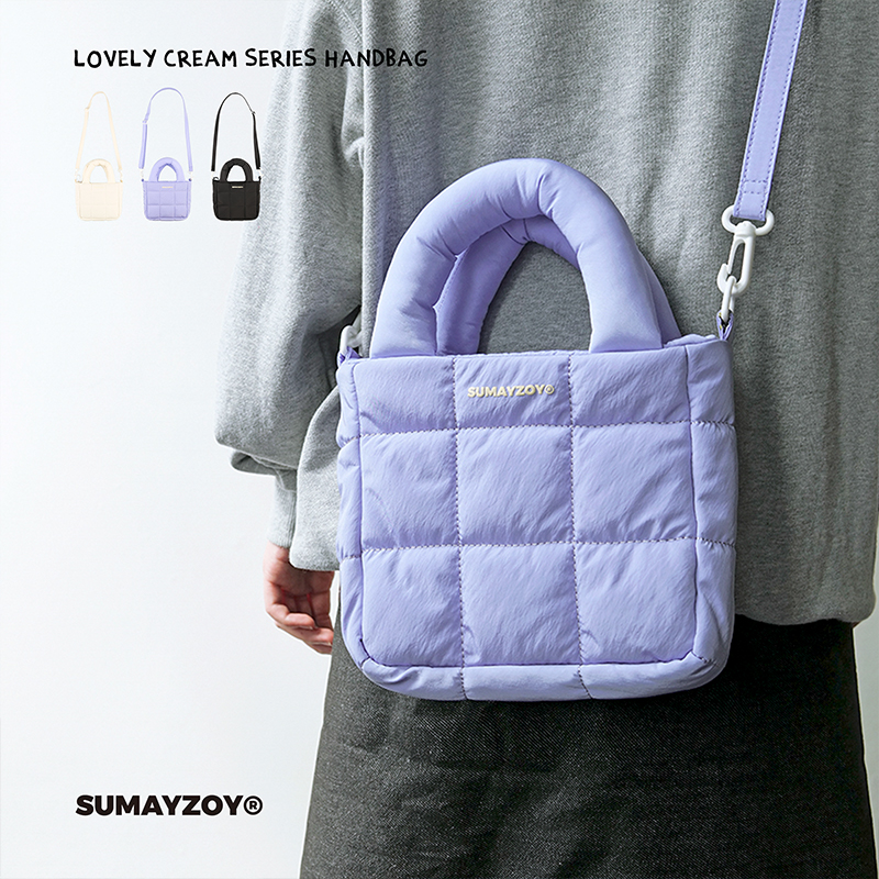 SUMAYZOY斜挎包女秋冬手提单肩可爱云朵包蓬蓬元宝包通勤包包