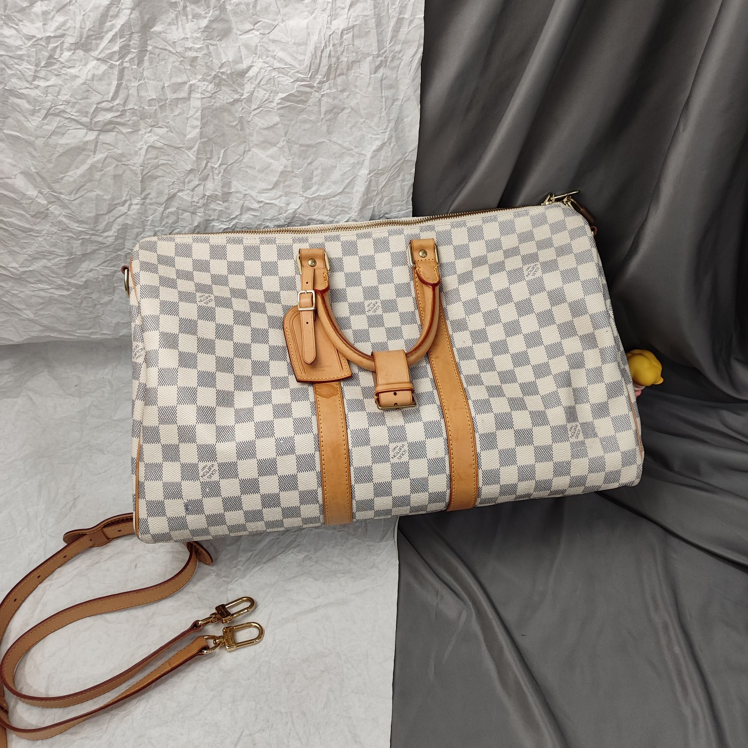 95新 LouisVuitton/路易威登 【文子姐专属】W076白棋盘格45/882353