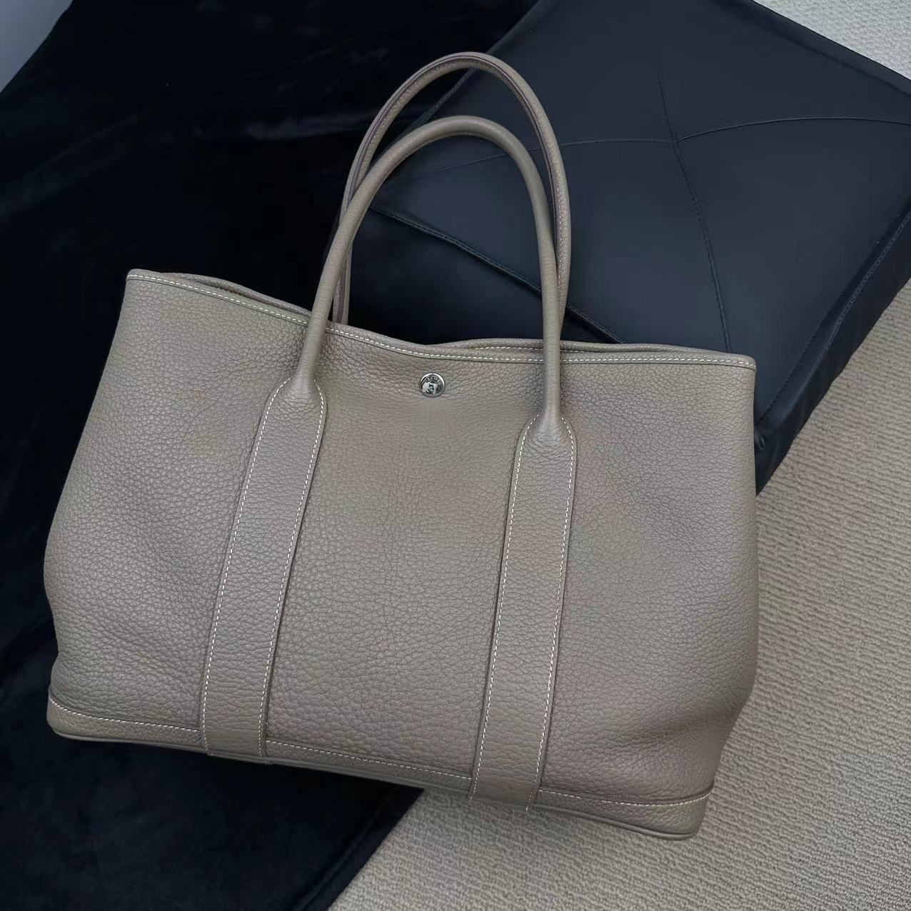 95新 Hermes/爱马仕 【文子姐专属】D072/大象灰36花园667630