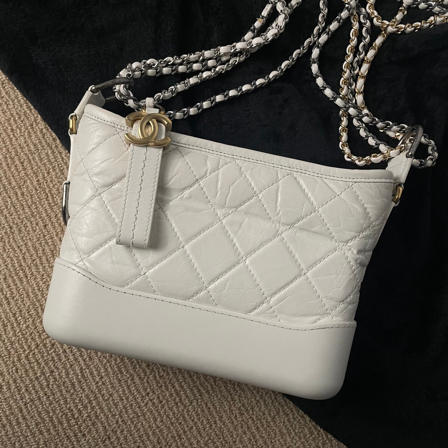 95新 Chanel/香奈儿 【阿玮专属】W150/白色小号流浪单肩包666091