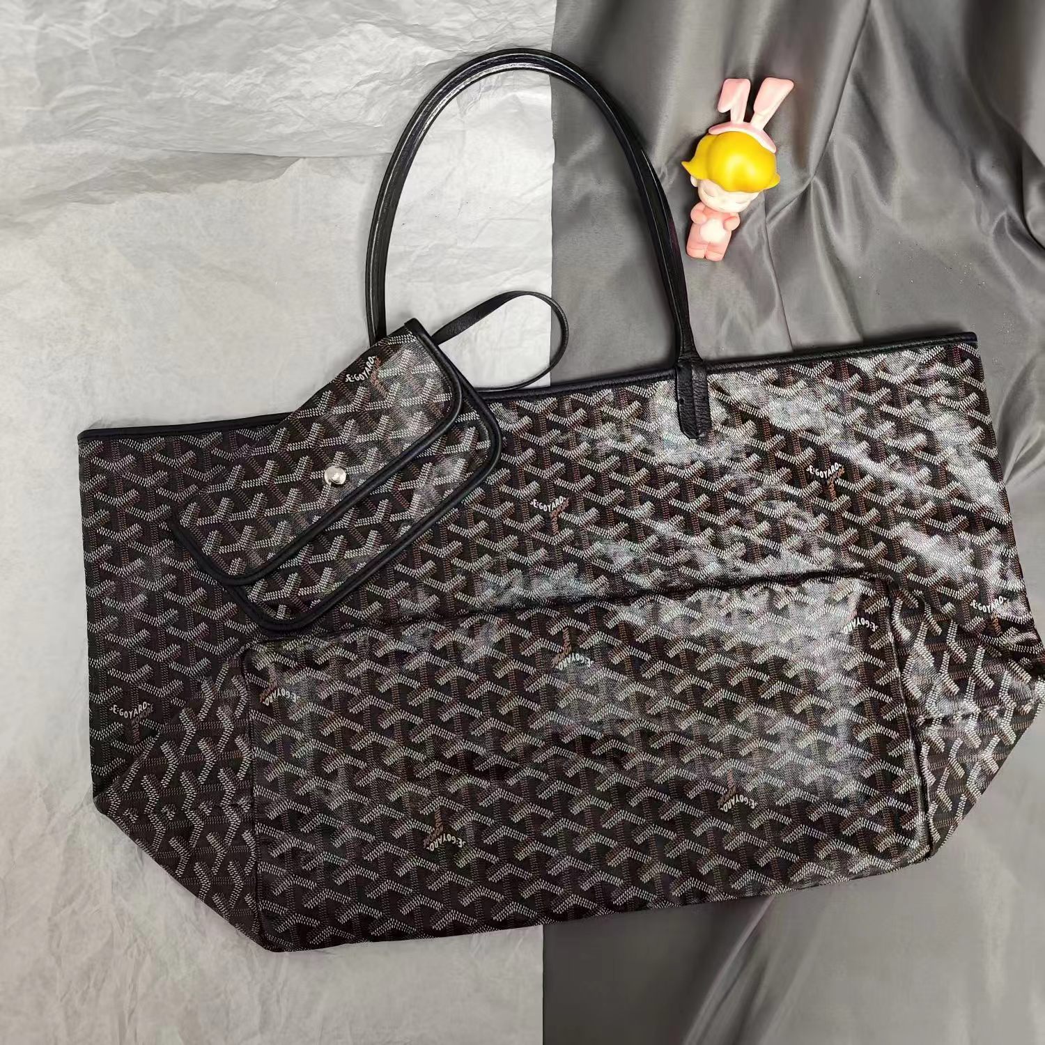 95新 Gaoy/戈雅 AW/W313/黑色老花大号单肩包882505