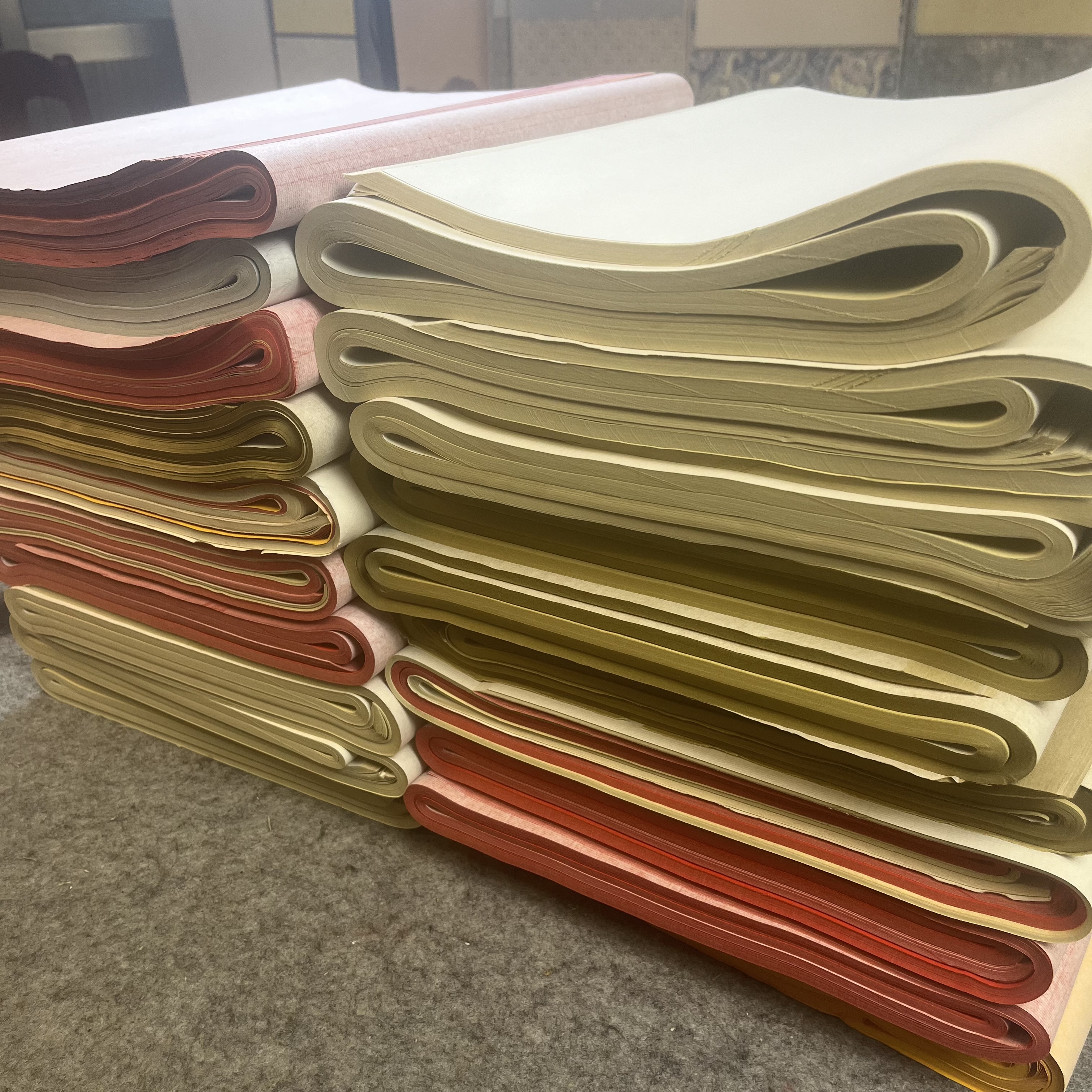 A09999【处理品微瑕清仓】四尺对开蜡染半生半熟书法作品专用宣纸