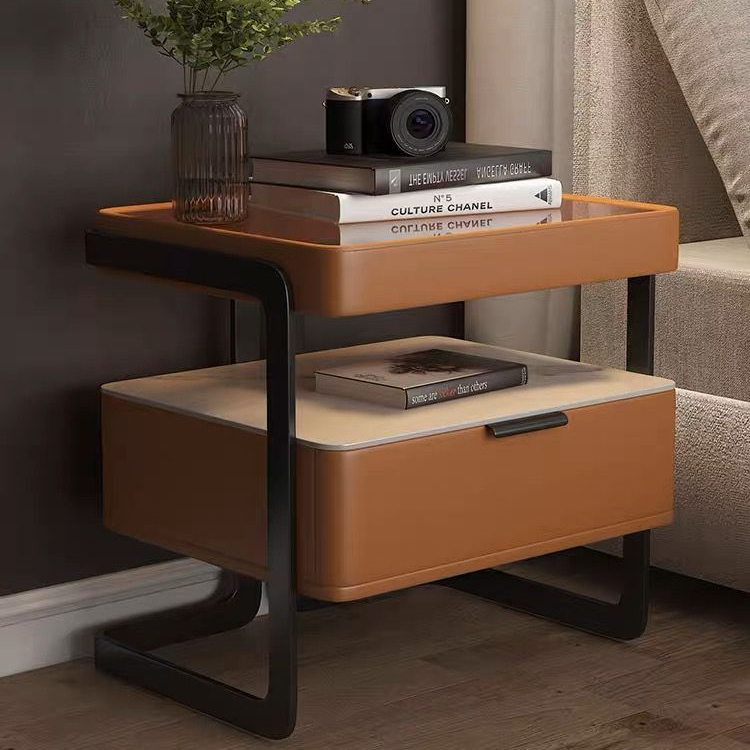 小扬哥推荐全实木意式极简床头柜智能高级感网红卧室无线充电岩板