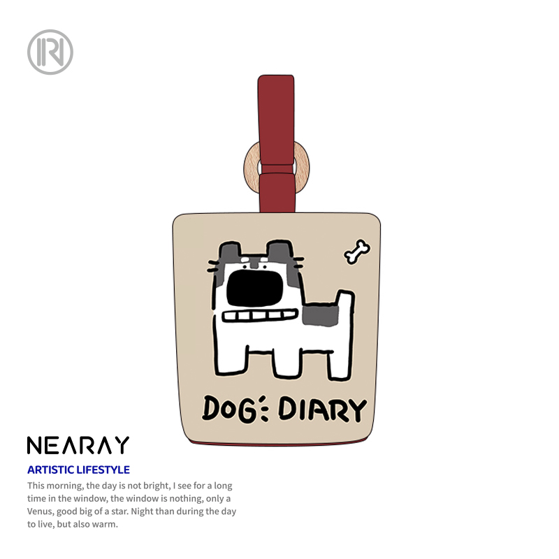 尼睿x吃盐的鱼 可爱卡通小狗水桶包新款撞色手提包小众礼品帆布袋