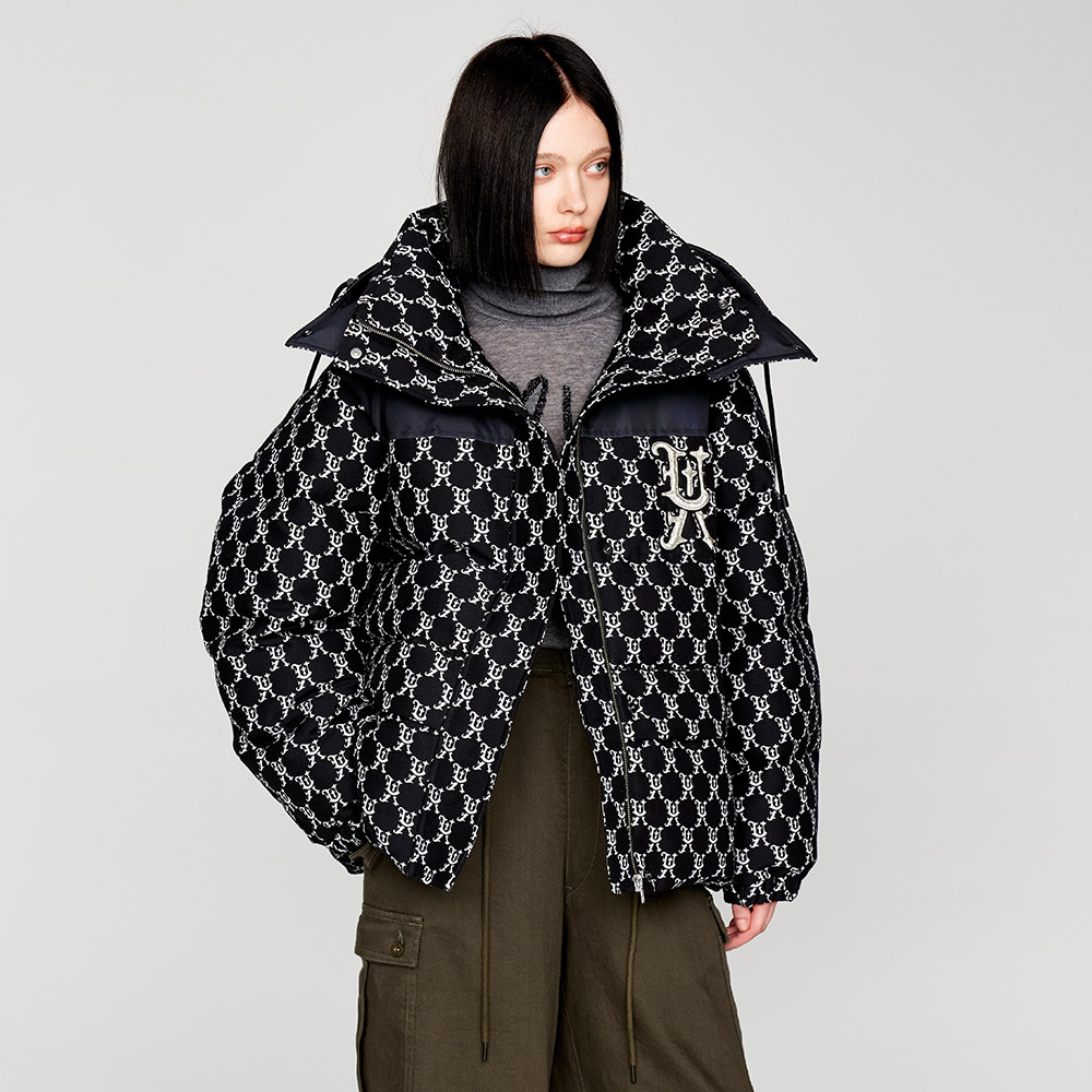 UOOYAA冬季经典款「非正式学院」系列经典老花保暖羽绒服外套0504