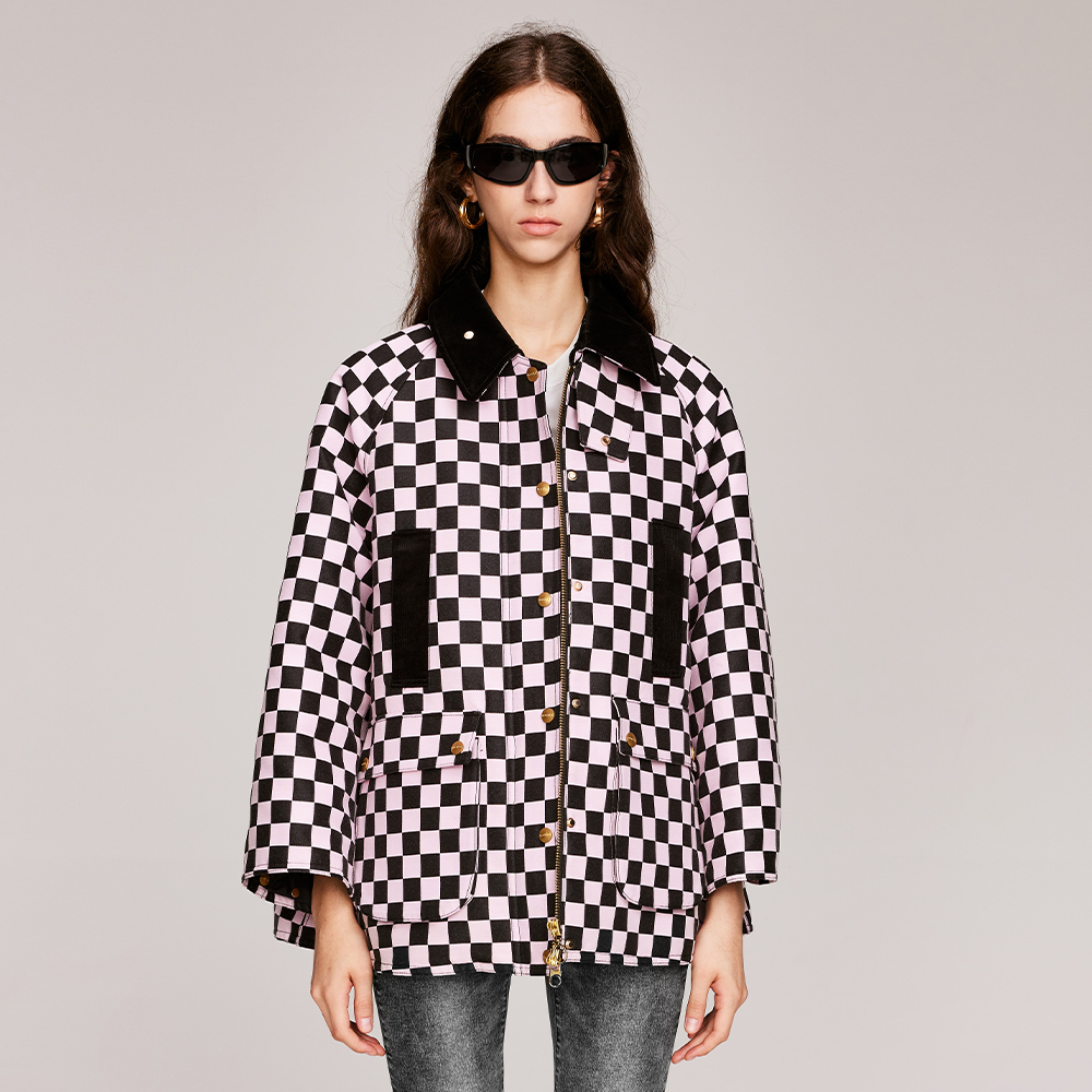 UOOYAA/乌丫冬季经典「Professional  Women」系列棋盘格外套6429