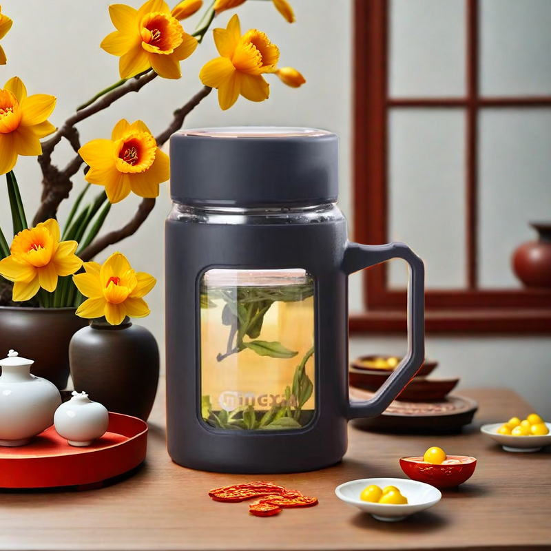 玻璃杯过滤大容量泡茶杯防摔便携双层防烫茶水杯高档男生办公室用