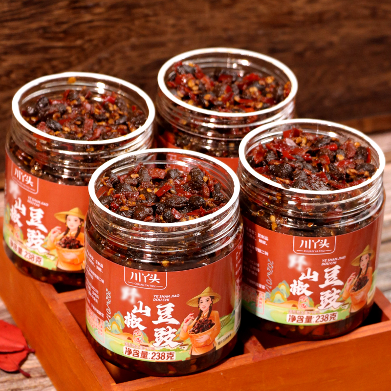  香辣软糯野山椒豆豉酱238g瓶装湖南特色美食下饭菜即食拌饭酱菜