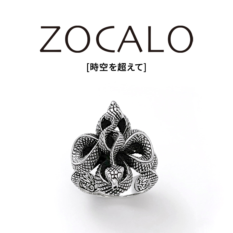 ZOCALO 925银戒指 无限双蛇环戒指 手工银饰男士戒指日潮情侣复古