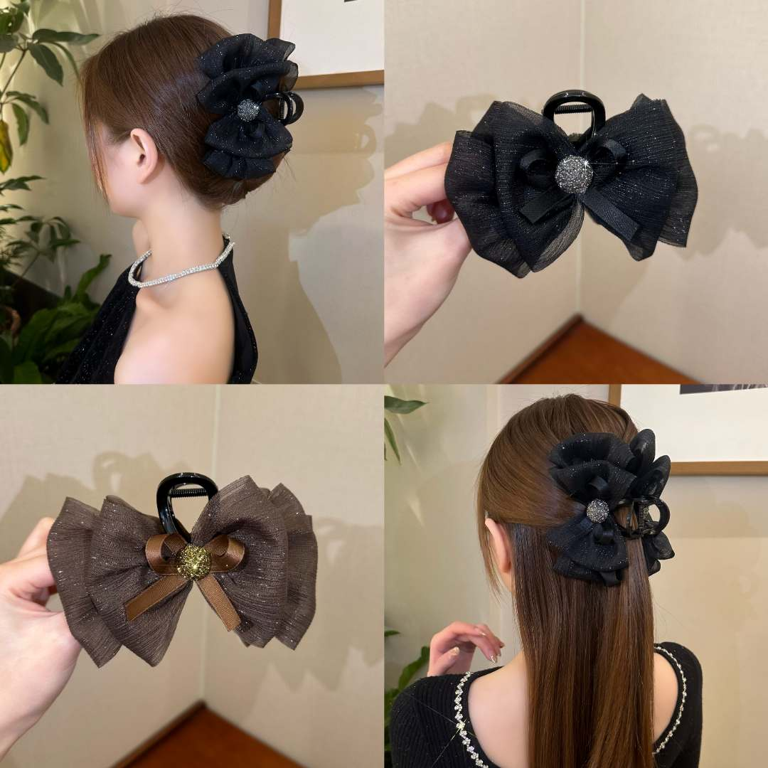 【焦糖可可】 暖冬气质百搭黑咖色浪漫温柔轻奢原创设计款抓夹8cm