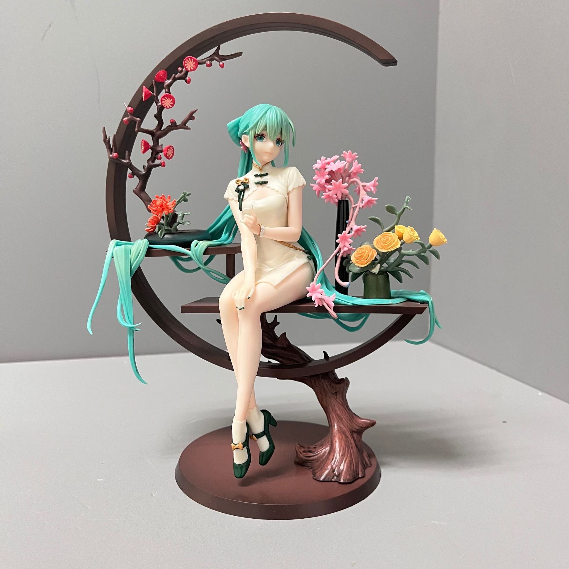 【次元手办】初音 韶华 旗袍初音 1/7可换手 坐姿动漫手办模型摆件