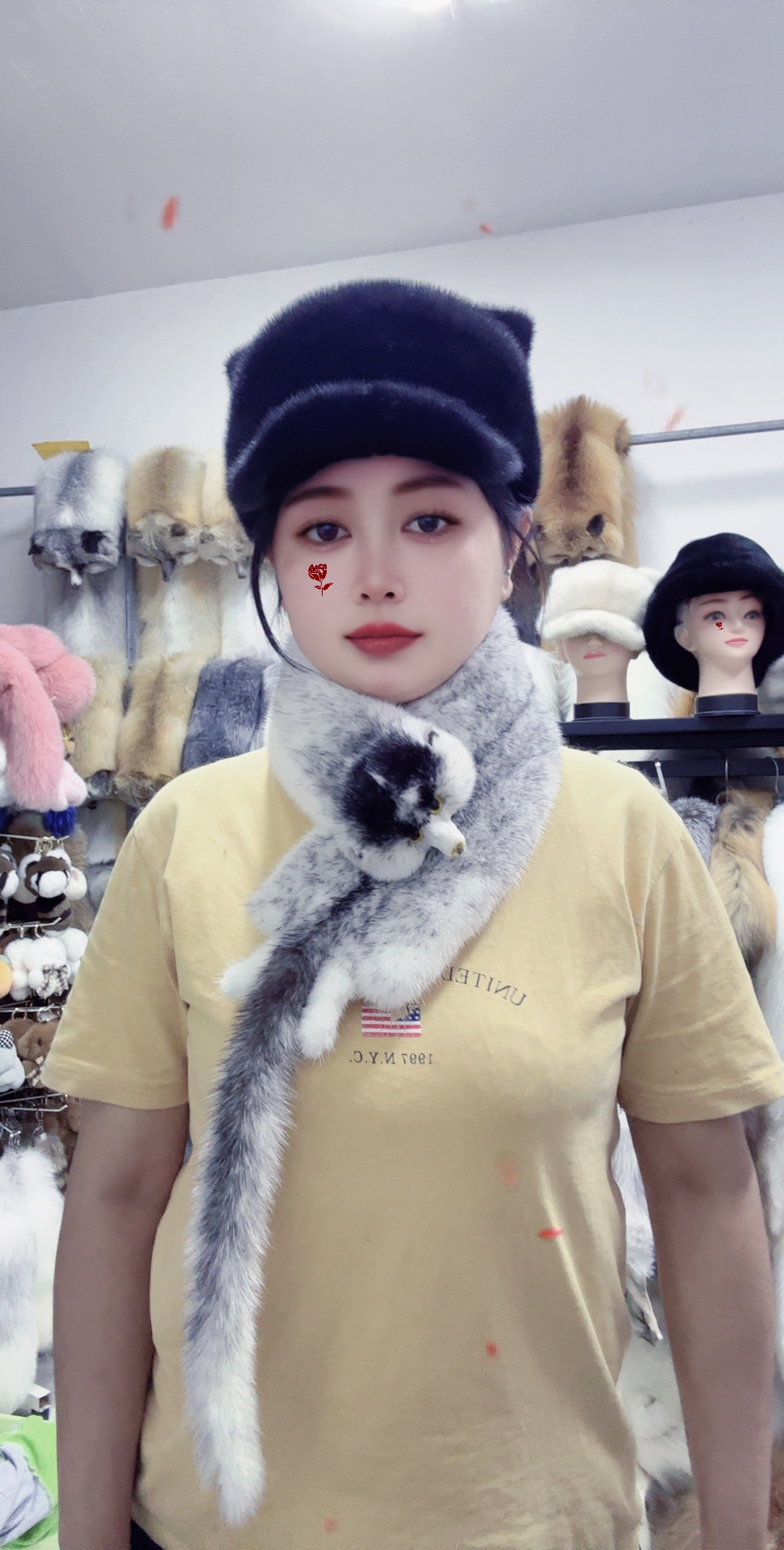 2024新款整张整只水貂皮草围巾围脖