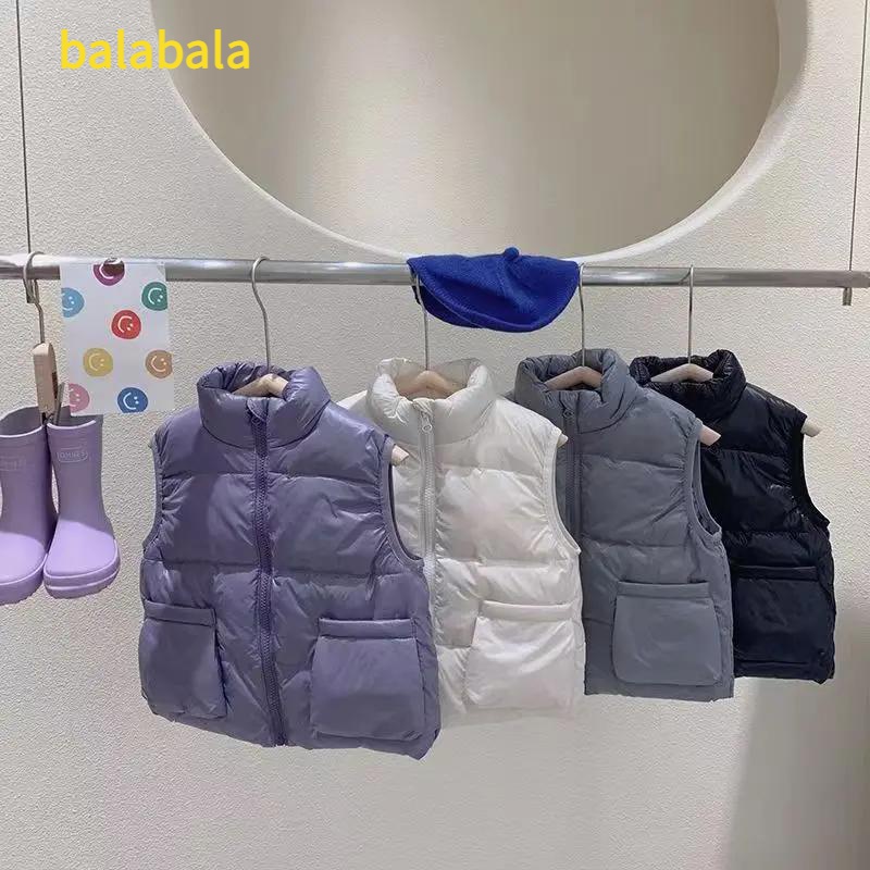 巴拉巴拉2024新款秋冬季高档儿童保暖轻薄马甲中小童宝宝洋气外