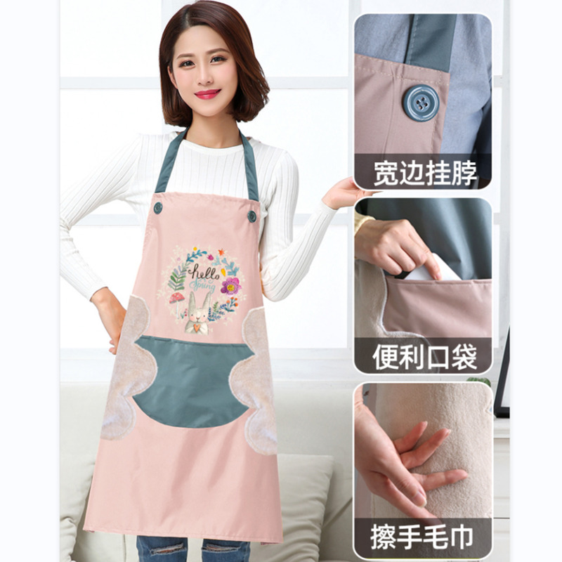 爆款家用防水防油可擦手挂脖围裙男女可用时尚洋气厨房做饭罩衣