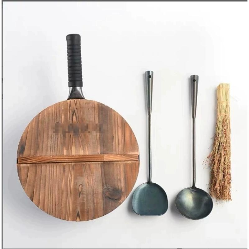 无涂层老式家用炒菜锅手工锻打家用无涂层不粘锅电磁炉专用平底