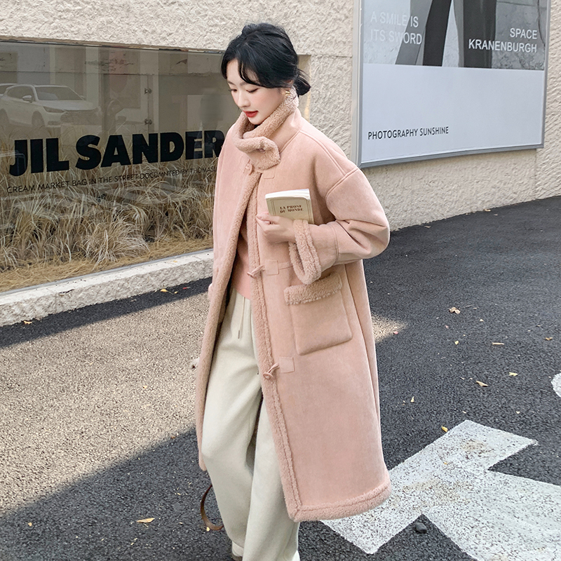 棉衣棉服现货   粉色气质甜美加厚中长款外套 2C206-L