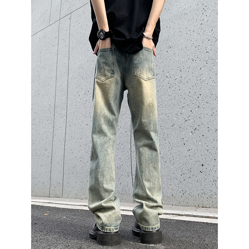 B221 美式ins高街暗黑小众修身微喇牛仔裤 LK2416