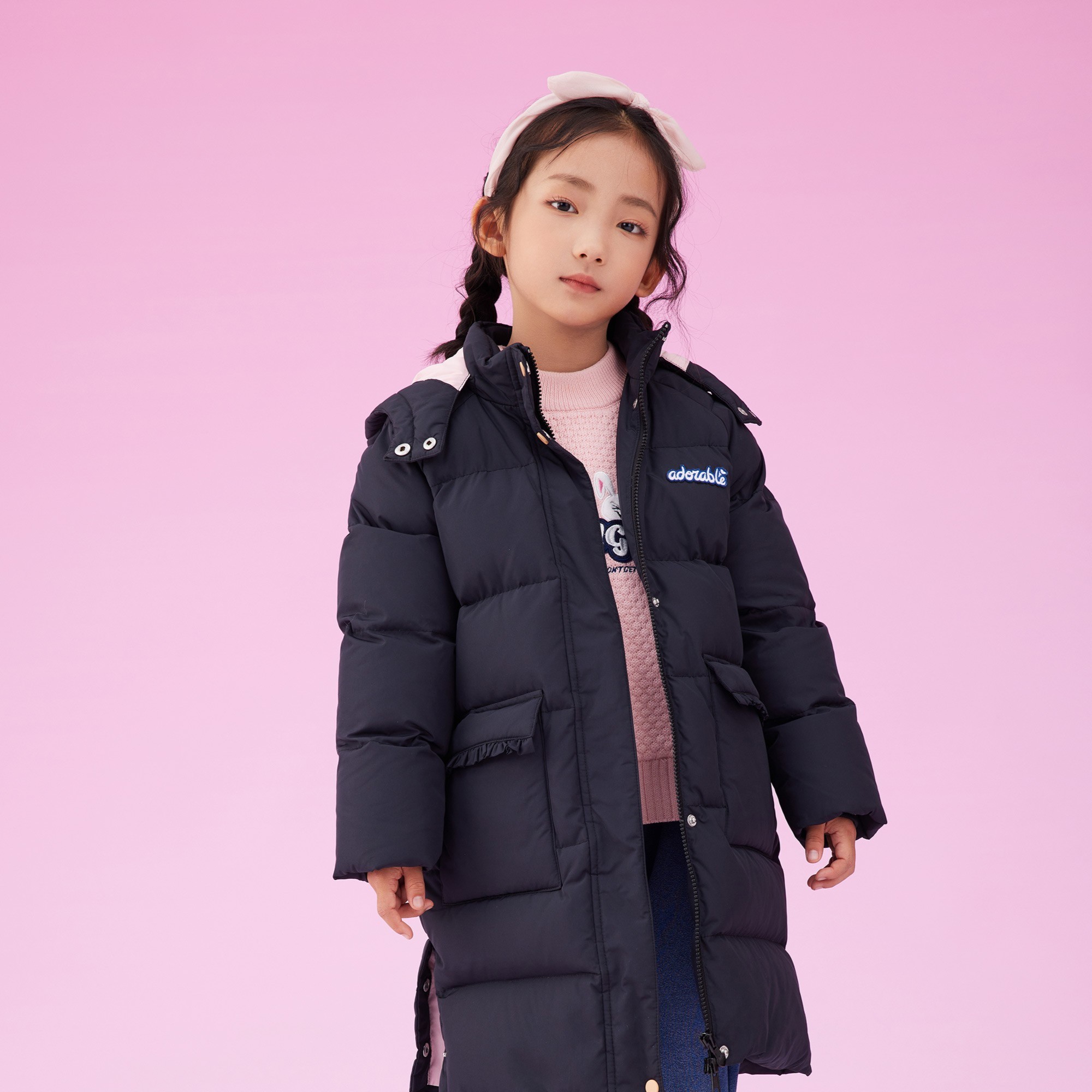 822147119童带帽中长款羽绒服701p328
