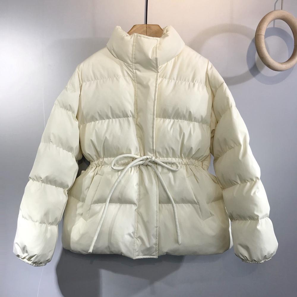 鸭鸭小个子羽绒服女2023冬季新款韩版ins短款收腰立领抽绳学生加