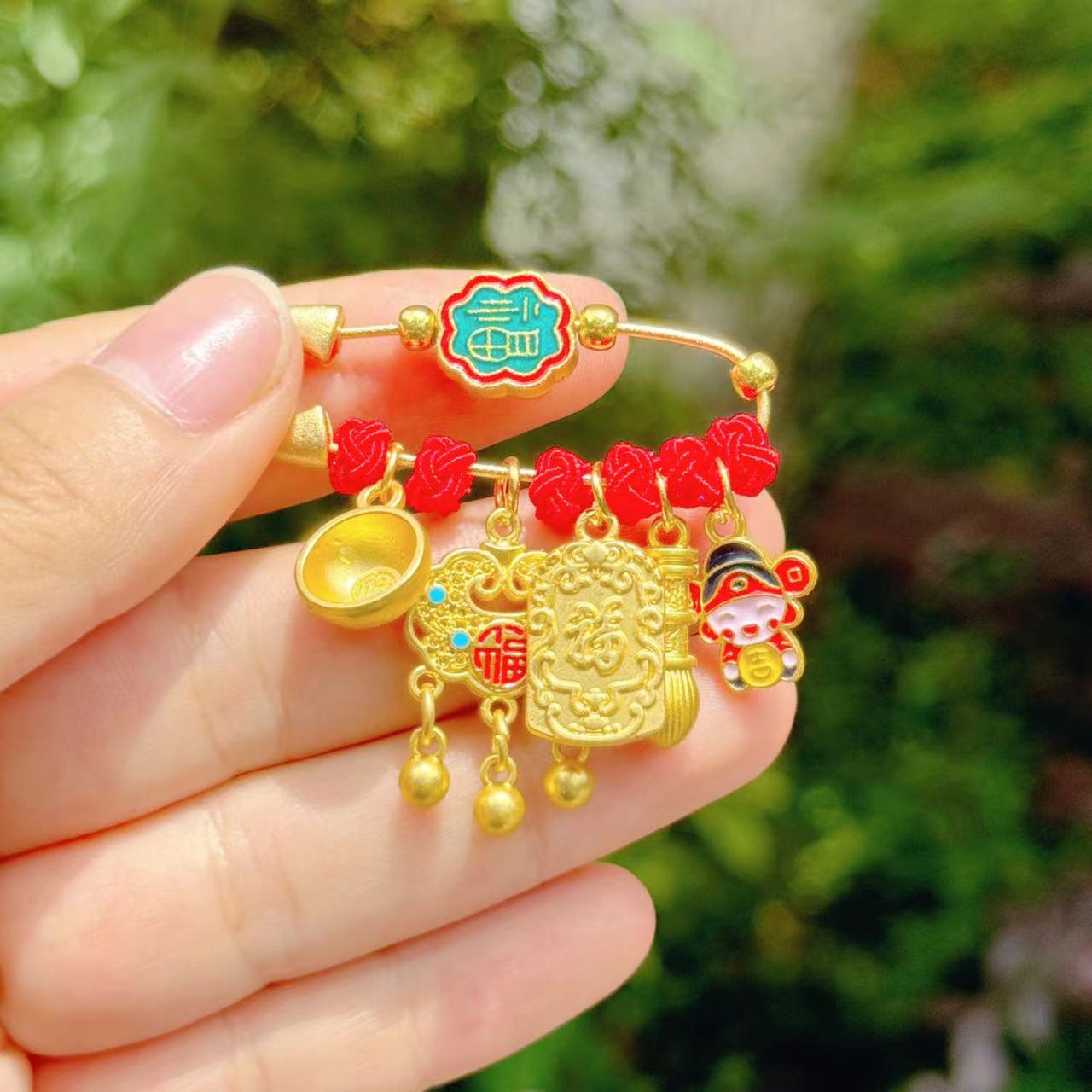 合金胸针 【福宝别针】宝宝别惊 孕妇可戴 福气满满新中式别针 9017