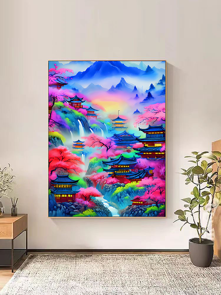 紫气东来2024新款十字绣大格满绣46颜色手工绣60*80cm【裸包无针】