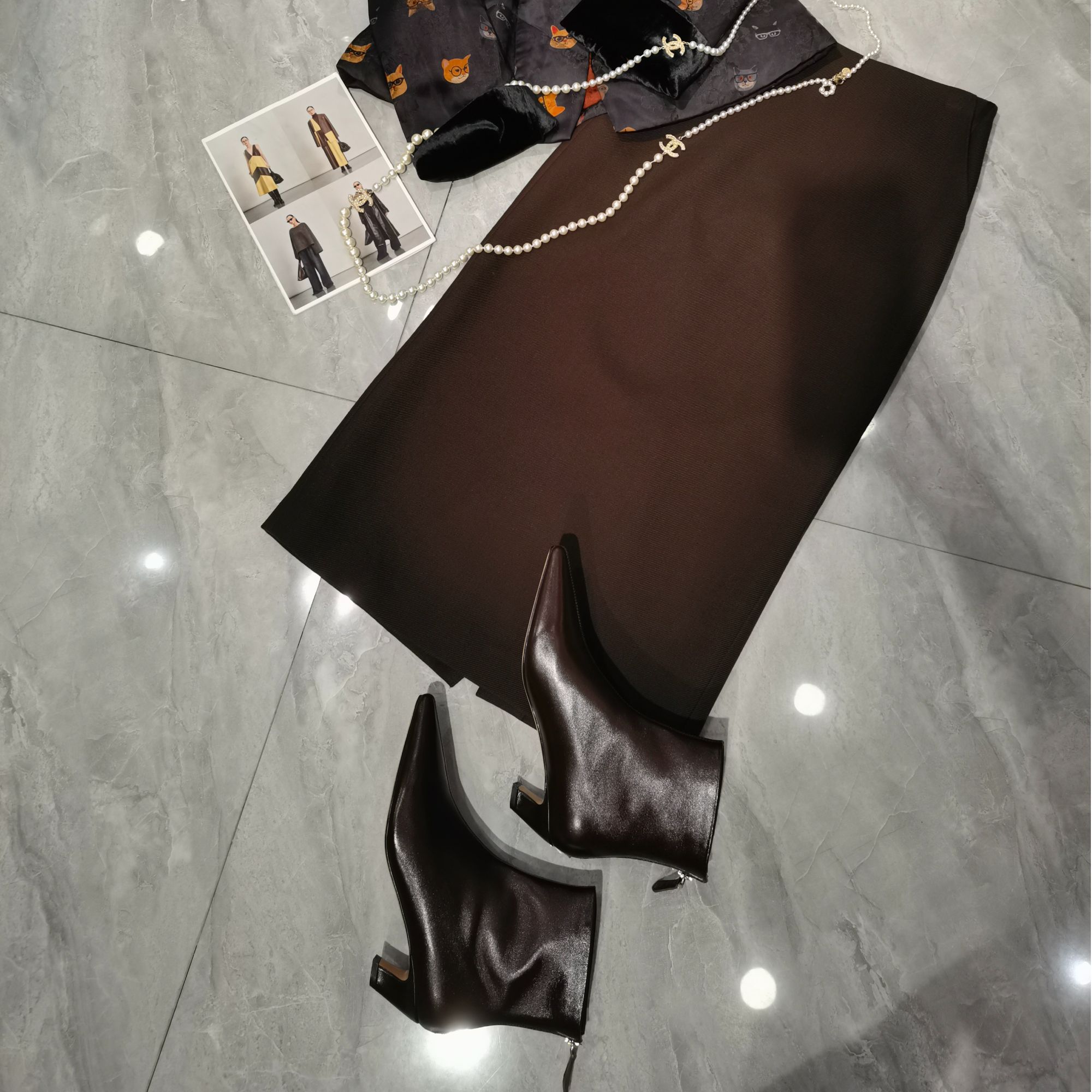 时尚修身羊毛半裙