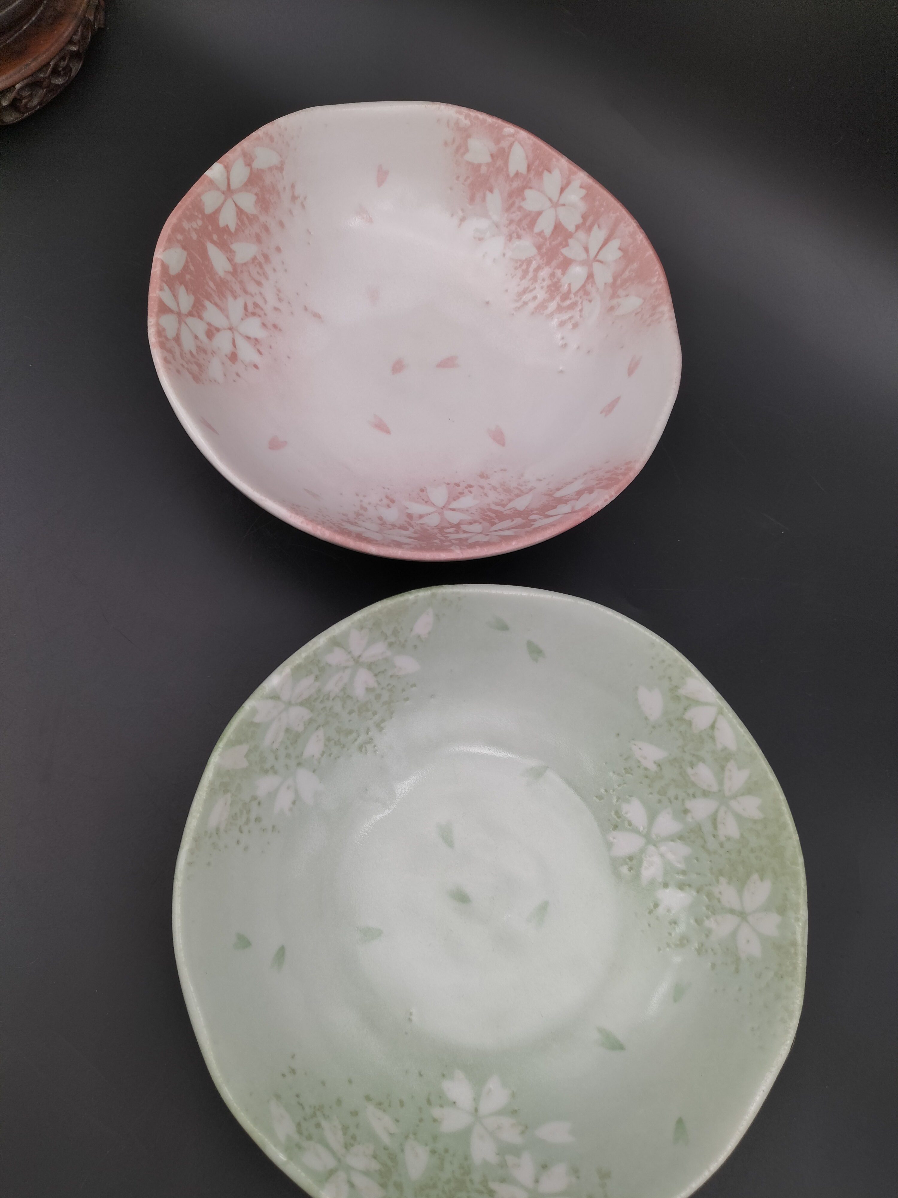 美浓烧陶瓷樱花盘盘子一对，每款各一只01/13wj粉色