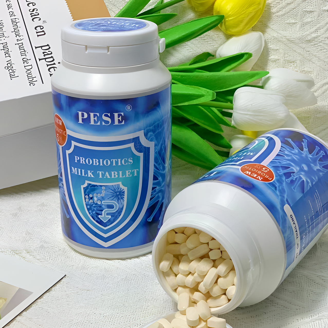 泰国进口PESE益生菌牛奶片糖果成人儿童牛奶味零食咀嚼片1000粒