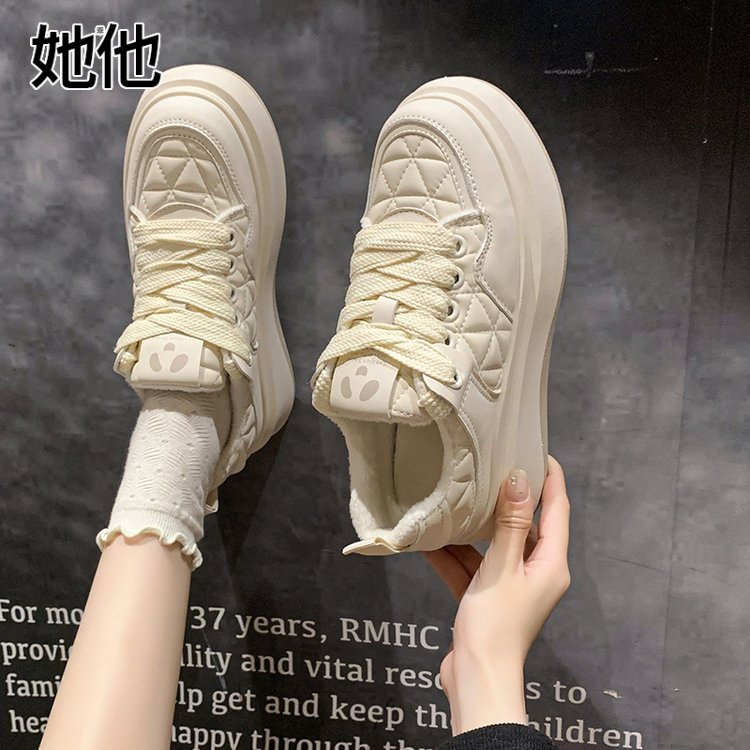 她他乖女鞋鞋子女鞋运动鞋小白鞋百搭老爹鞋厚底ins加厚加棉韩版