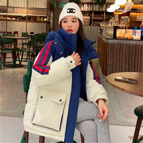 梅丁同款 / 欧美炸街酷姐撞色短款棉服 3449溯源好物~菜菜推荐