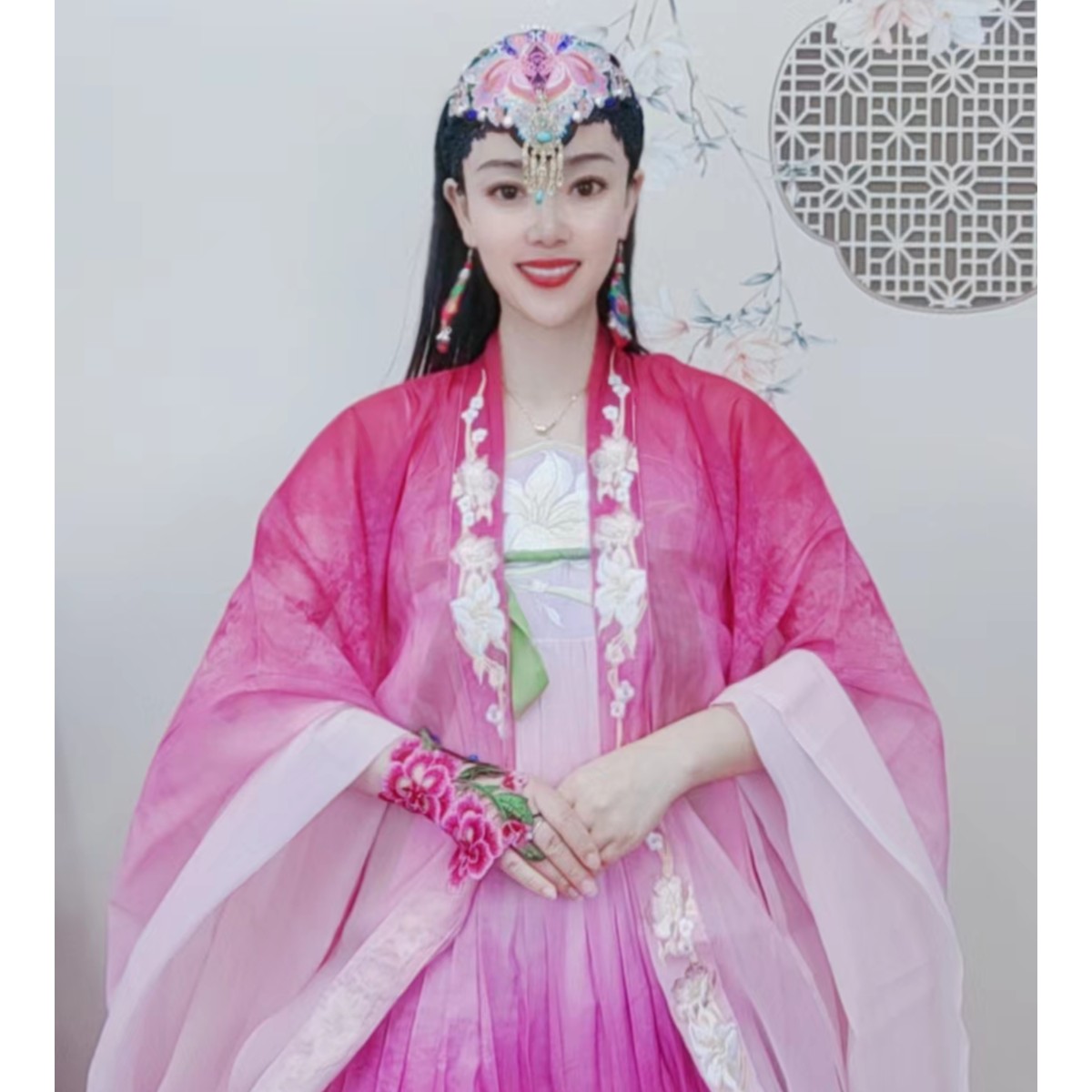 潮妈原创汉服新款重工刺绣夏季连衣长裙汉元素仙气薄纱裙中国风
