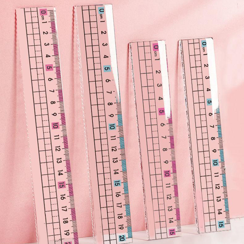 【护目尺】直尺带波浪线小学生专用标准测量护目尺20cm15cm透明直尺