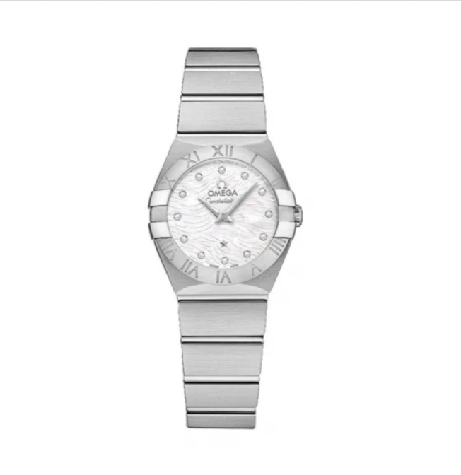 99新 Omega/欧米茄 星座系列/女士腕表/24mm/贝母/内钻/石英