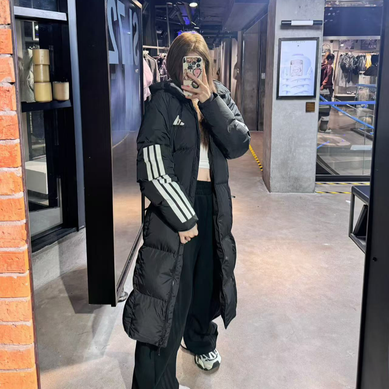 adidas阿迪达斯暖「芯」科技保暖长款连帽好羽绒服JG3838 JG3840 