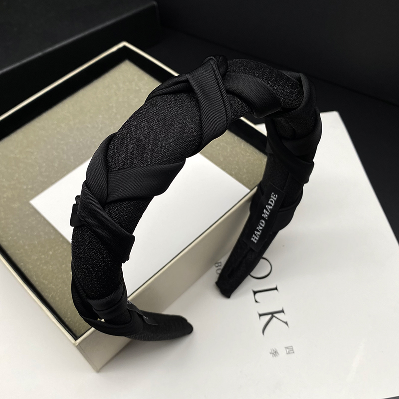 黑色高颅顶发箍女款秋冬宽边压发头箍2023新款网红高级感发卡头饰