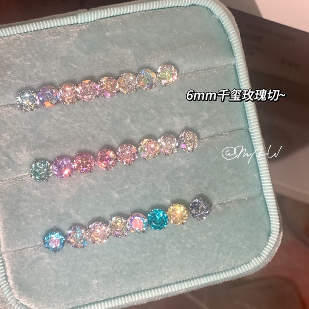 钛钢锆石耳饰 MAW 6mm玫瑰切/超美的玫瑰切耳骨钉耳钉钛钢