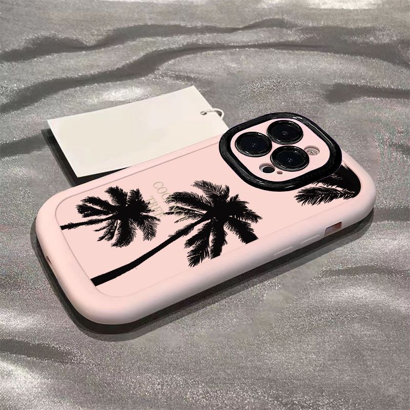 椰树苹果15手机壳iPhone14promax泡芙13/12软胶11防摔创意全包ins