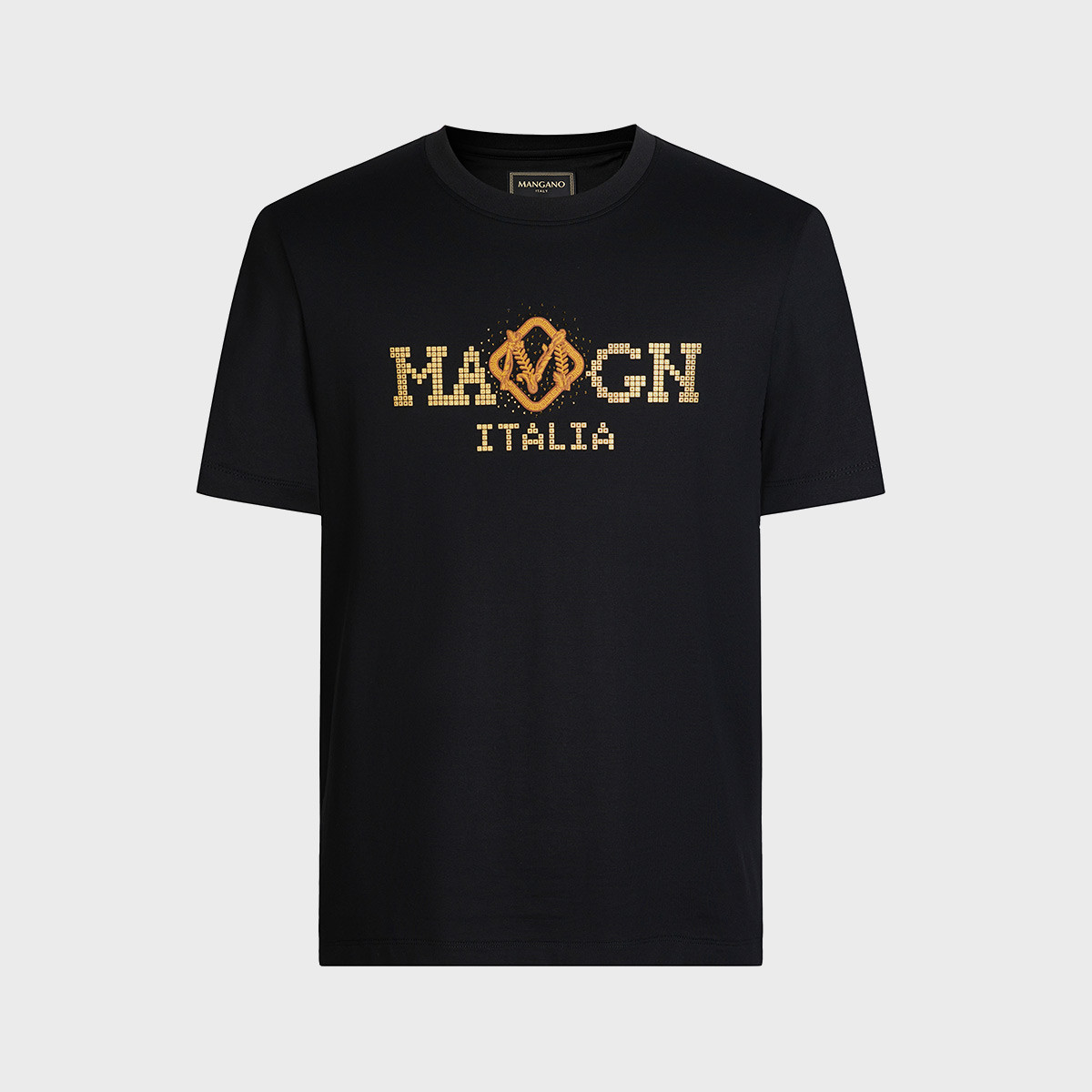 曼加龙【100%进口澳棉】夏季新款时尚LOGO休闲短袖短袖男t恤7141334