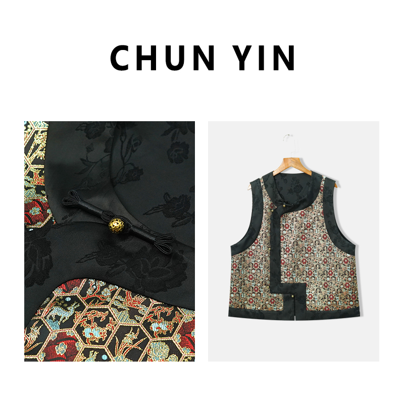 李理LELE『青花·双面穿』新中式休闲时尚百搭国风马甲26990