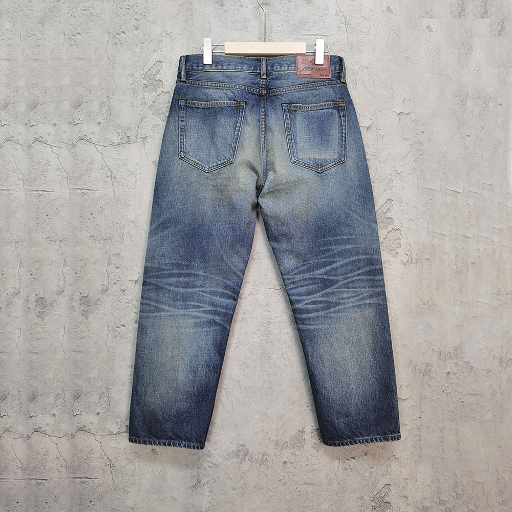 SILVERGECKO秋冬新款直筒怀旧赤耳单宁宽松九分牛仔裤经典款