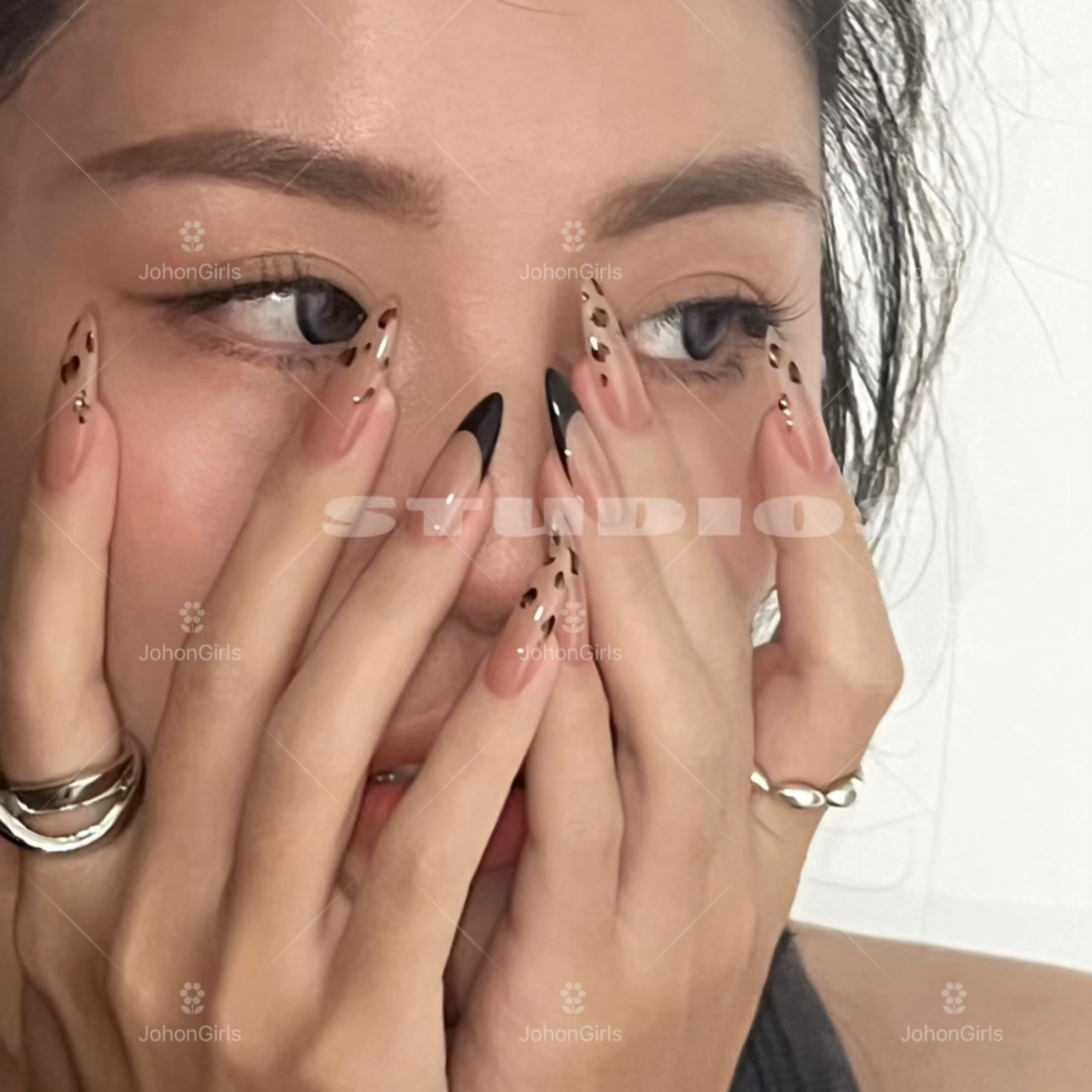 JohonGirls'/琴岛小嫚【法式豹纹】返潮复古法式豹纹美甲手工穿戴甲