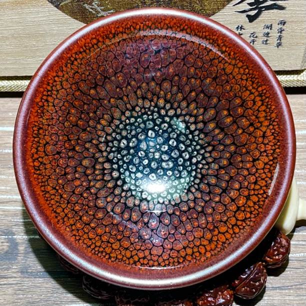 建阳建盏陶瓷茶杯非遗大师孙福昆绝版夏莲纯手工原矿铁胎主人杯