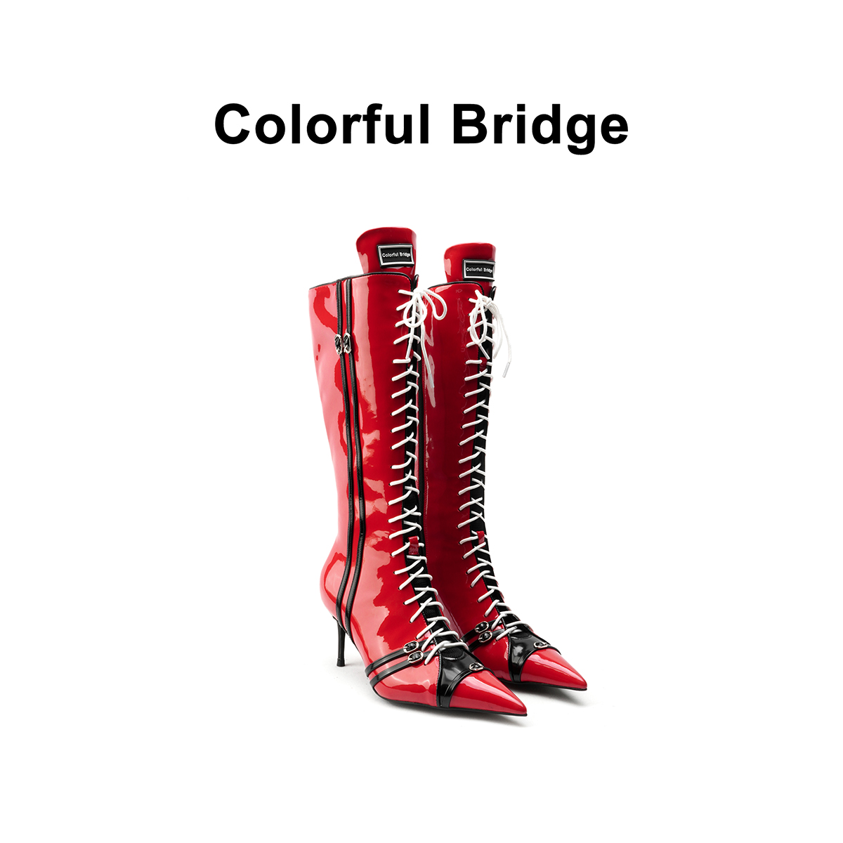 Colorful Bridge丨F1赛车系列 设计师款运动高筒靴时装女士骑士靴