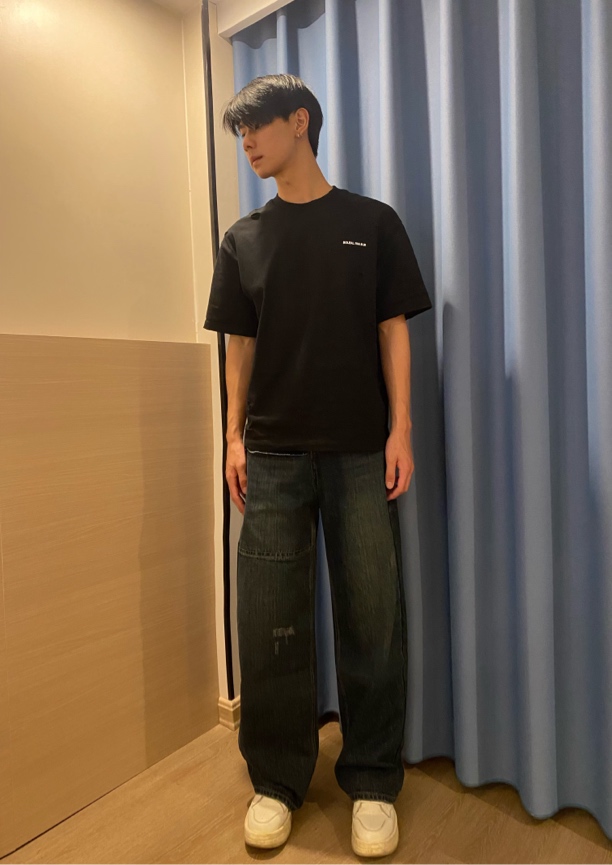 2024最新牛仔深蓝复古欧美直筒牛仔多工艺水洗韩系潮流百搭水洗裤