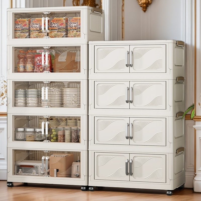 龙特大号75面宽折叠收纳柜免安装儿童挂衣柜厨房置物架杂物储物箱